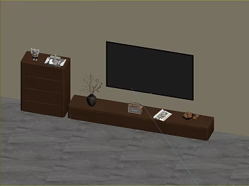 Dark Brown Walnut Living Room TV Cabinet Combination texture (ID:ffaeh947081)