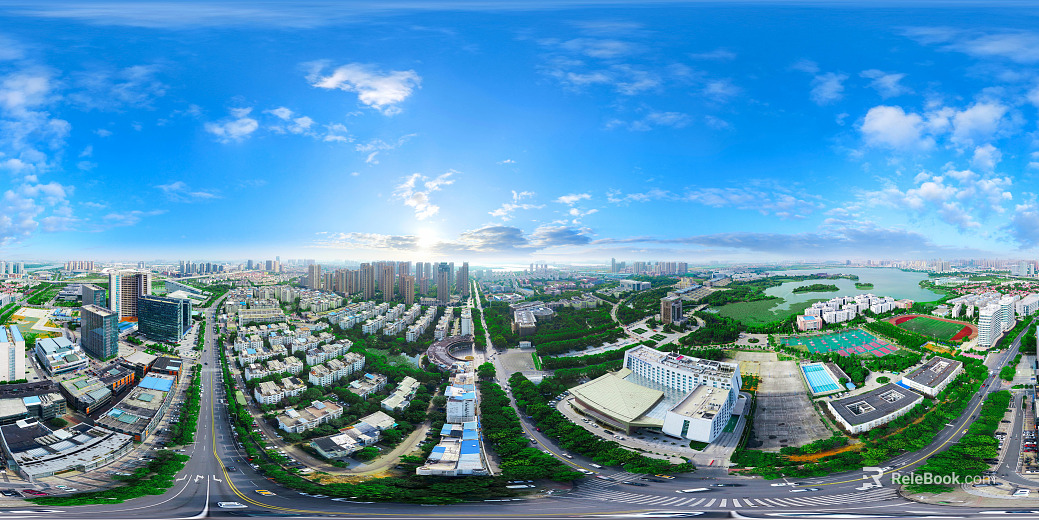 HDR city building bird's eye view panorama texture