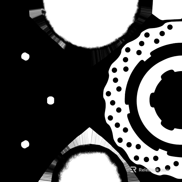 Black and White Mechanical Perforated Metal Map texture