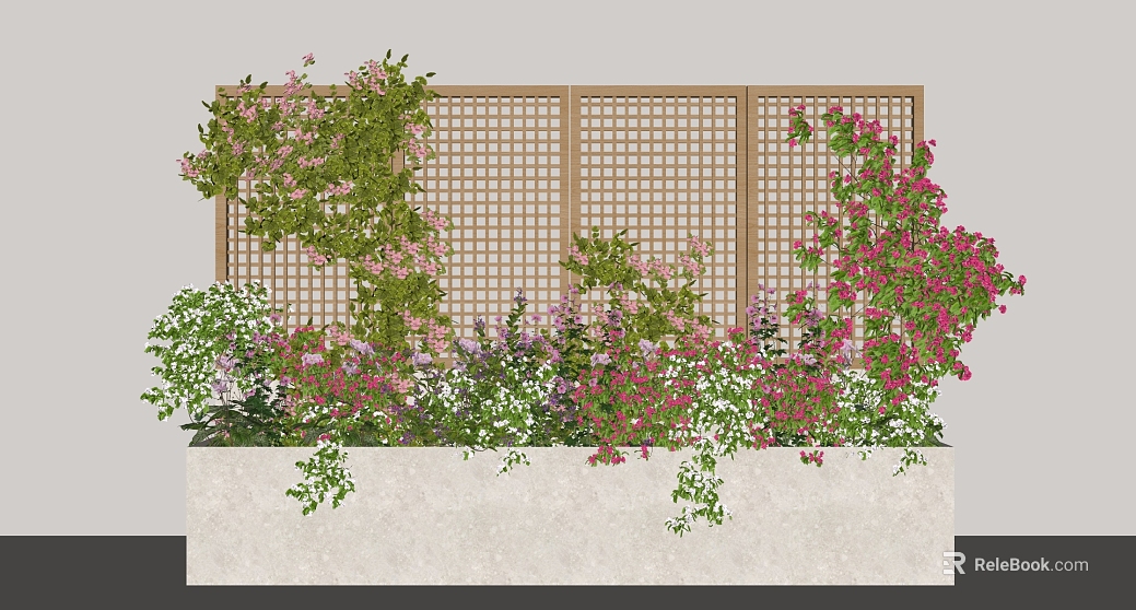Color flower planting outdoor grid flower box texture