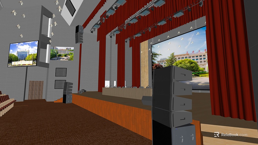 Modern Wind Auditorium Stage Scene Map texture