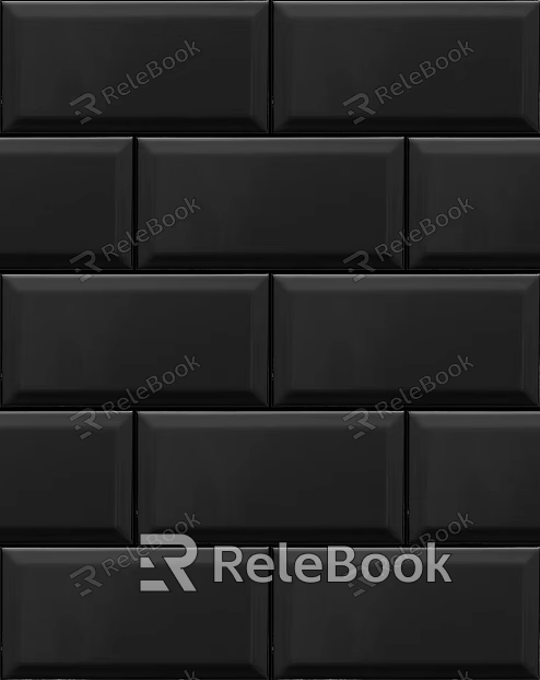 Plain Tile Black Rectangular Tile texture