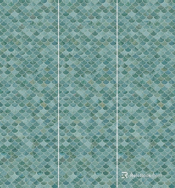 Kiln-changing Long Scale Blue-green Wall Panel texture