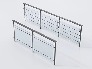 Gray Metal Frosted Glass Guardrail Interior texture (ID:ffaeh300336)