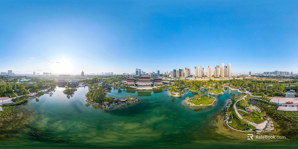 HDR City Eco Park Panorama texture