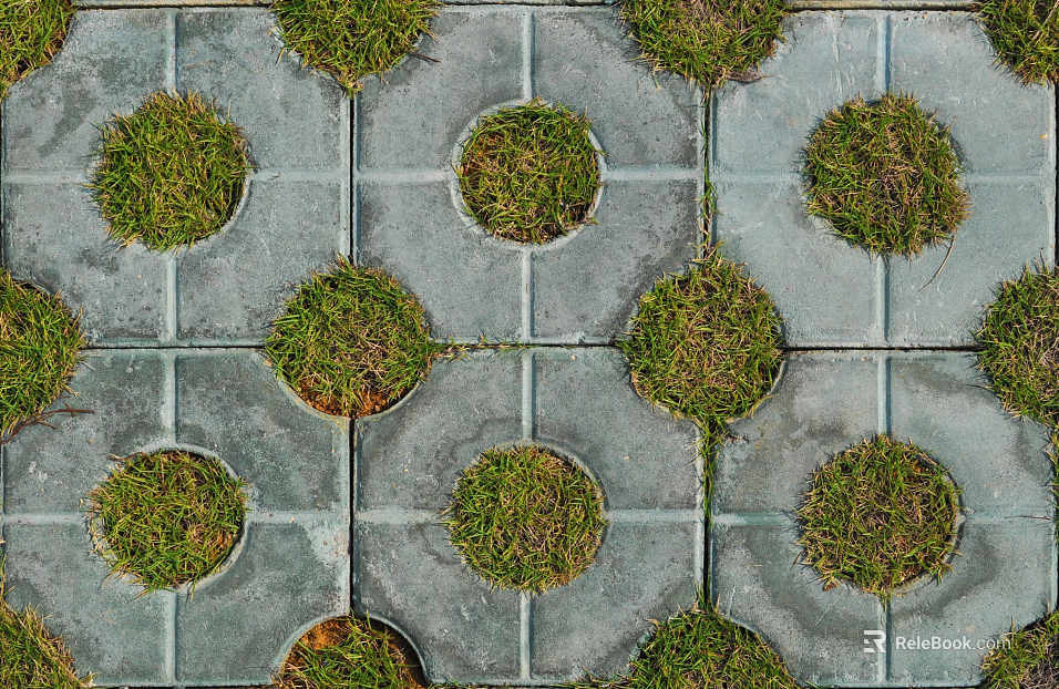grass-planting brick texture