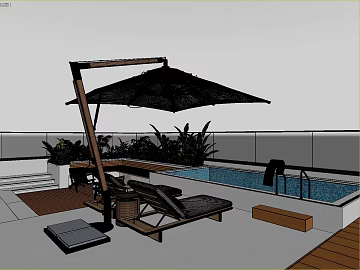 Modern Leisure Pool Terrace Scene texture (ID:ffaeh425736)
