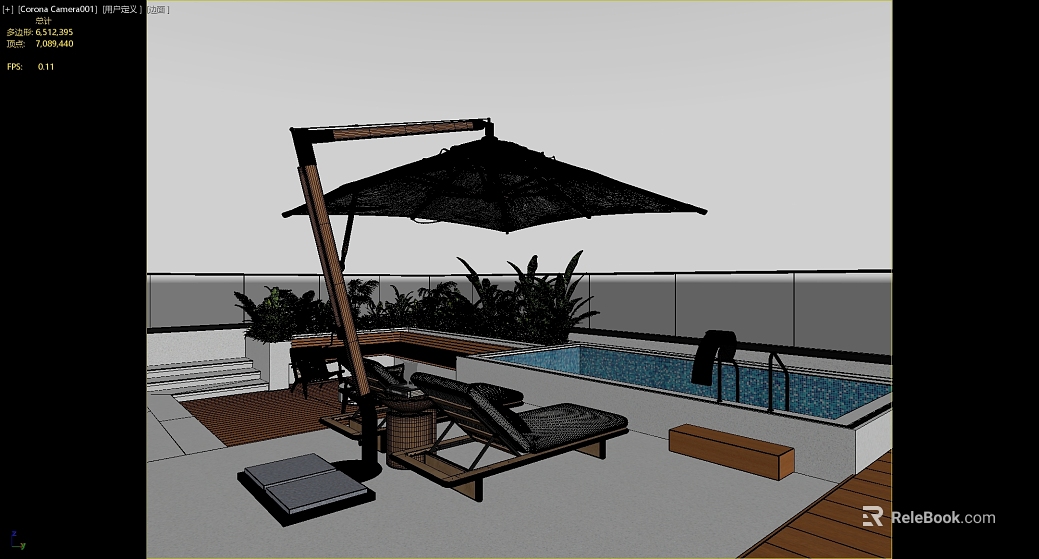 Modern Leisure Pool Terrace Scene texture