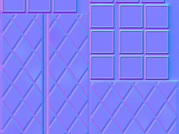 Cyber wind blue purple art brick background wall 3d model