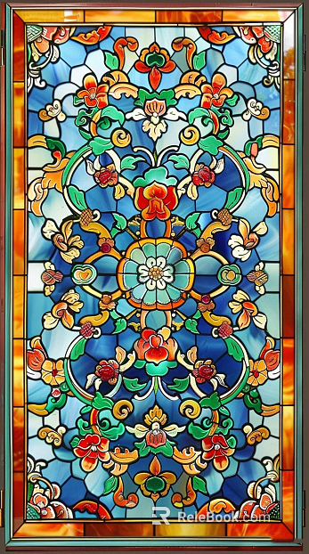 Vintage Light Luxury Color Art Pattern Stained Glass texture