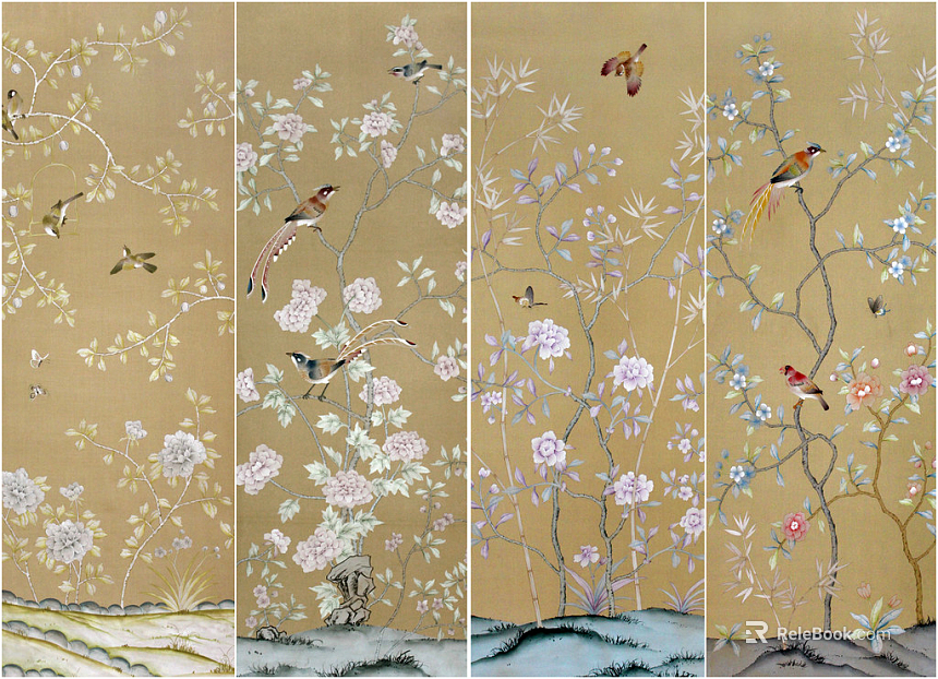 flower-and-bird painting texture