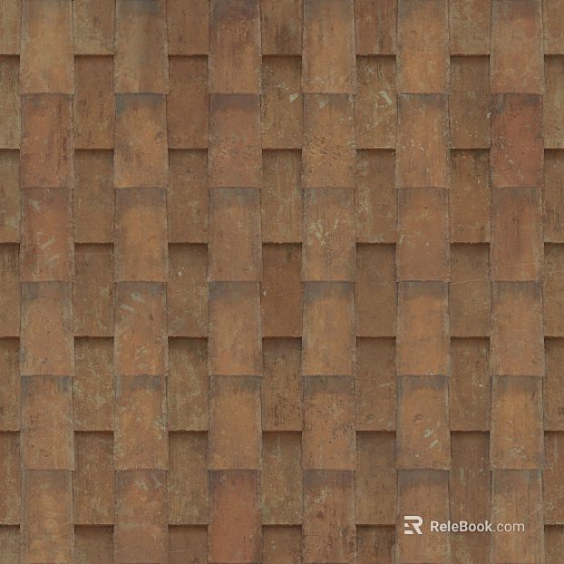 Vintage red-brown shingle roof pavement texture