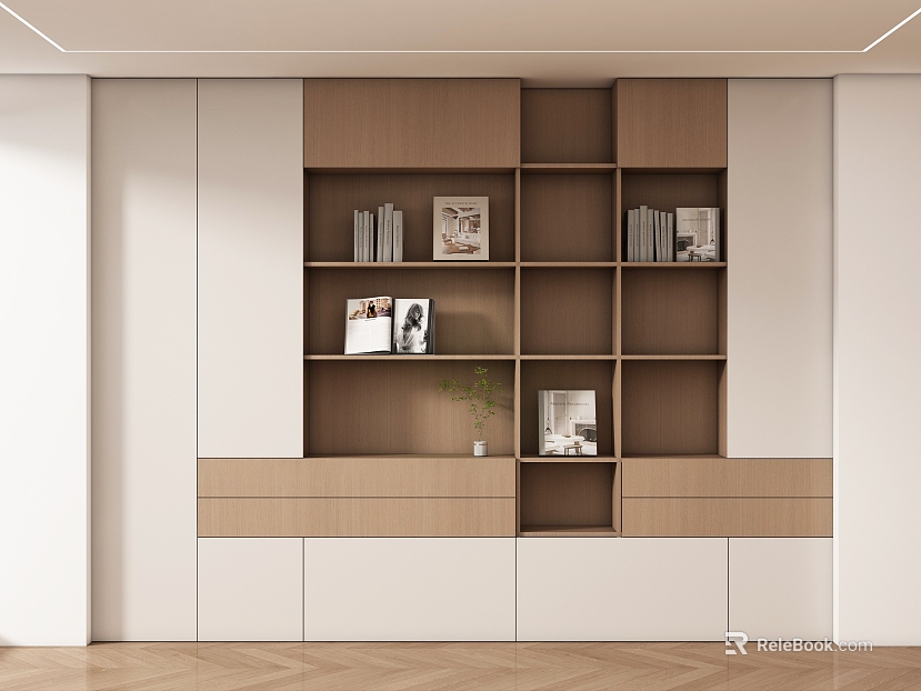 Light Brown Original Wood Grain Modern Bookcase Finish texture