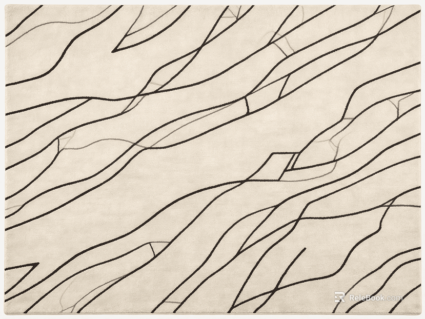 Beige curved-line carpet texture