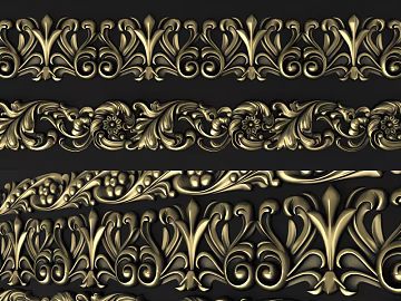 Golden European-style Metal Carved Decorative Mold texture (ID:ffaeh525386)