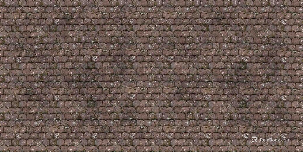 Dark brown cobblestone pavement texture