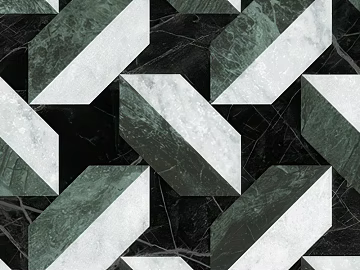 Light Luxury Style Dark Green White Marble Parquet Tile texture (ID:ffaeh532966)