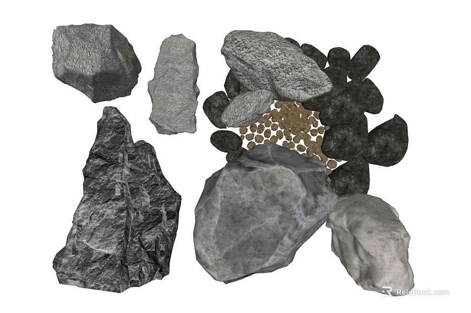 Gray black rock courtyard landscaping stone texture