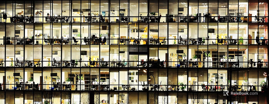 Warm yellow office night view window view texture