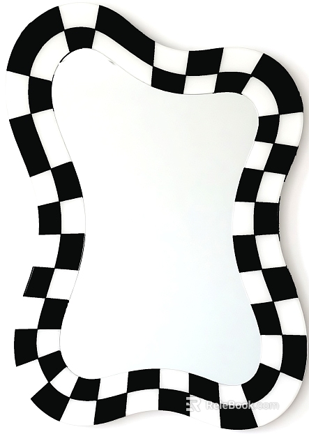 Black and white lattice art glass decorative mirror texture