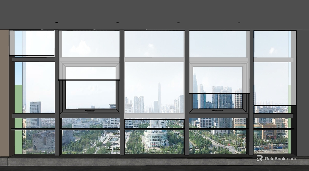 Modern urban interior window exterior glass window texture
