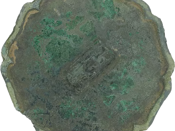 Green old bronze mirror cultural relic material texture (ID:ffaeh641056)