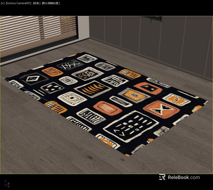 Ethnic Black Orange Geometric Pattern Carpet texture