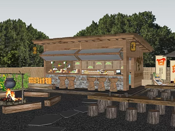 Log Color Japanese Camping Bar Scene texture (ID:ffaeh838526)