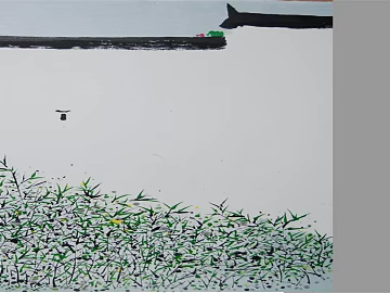 Chinese ink bamboo architectural decorative painting texture (ID:ffaeh425382)
