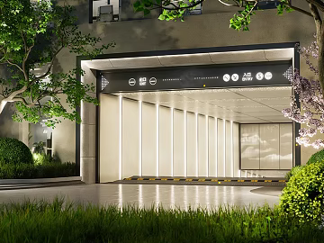 Modern-style underground garage entrance texture (ID:ffaeh838436)