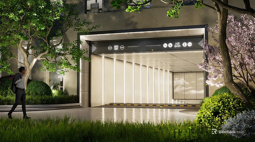Modern-style underground garage entrance texture