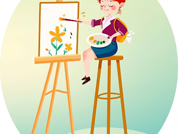 cartoon painting 3d model