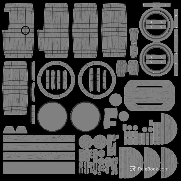 Light gray wooden barrel parts texture