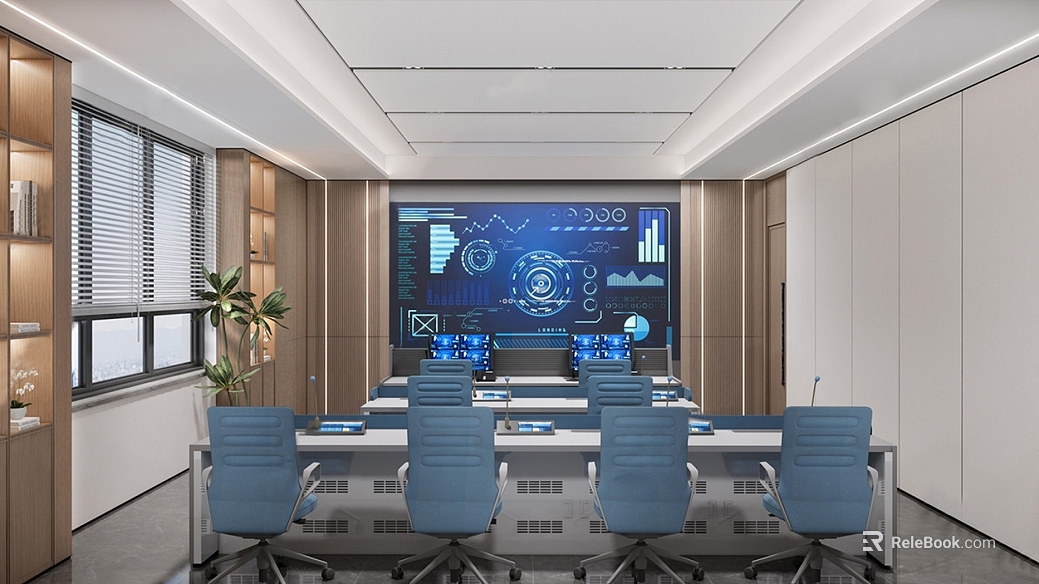 Modern Command Center Office Scene texture