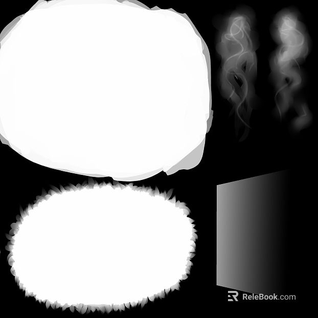Black and white smoke effect, post-production compositing texture