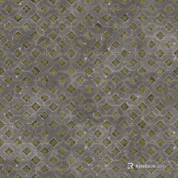 grass-planting brick texture