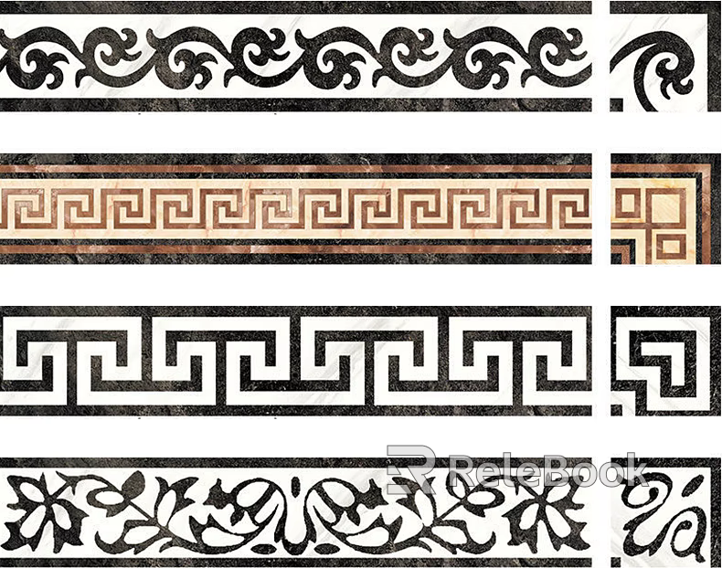 Wall line Waist line Black marble skirting line texture