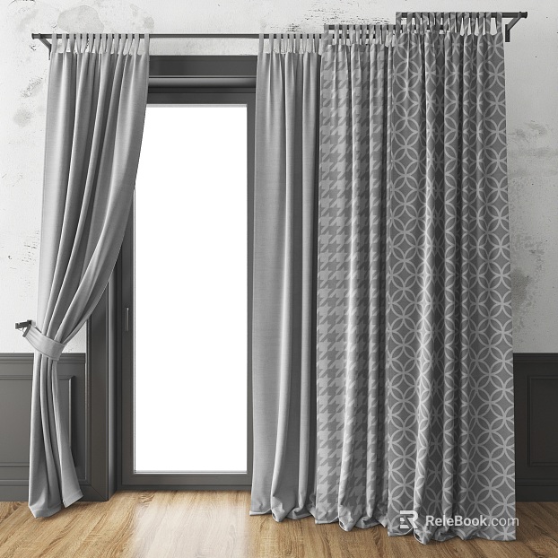 gray pattern fabric curtains texture