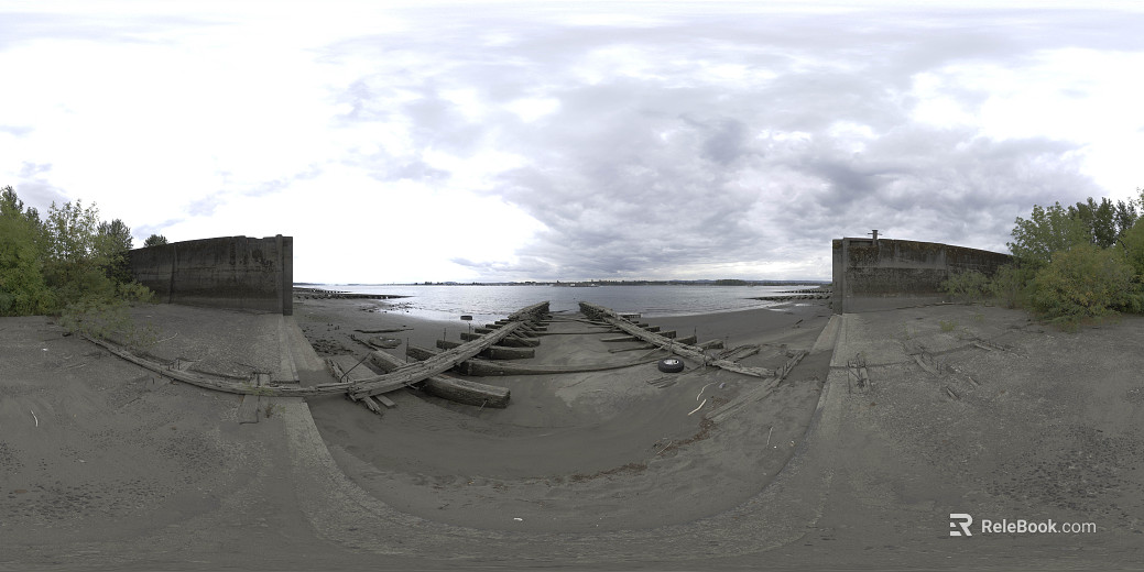 Outdoor dock day cloudy HDR texture