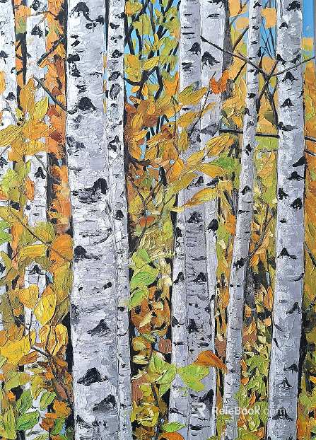 Decorative painting, botanical oil painting texture