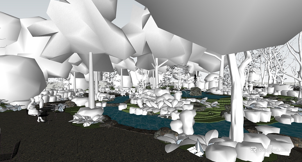White gray tone modern creative garden scene texture