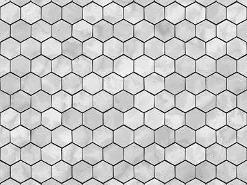 Hexagonal Brick Black Edge Geometric Floor Tile Seamless texture (ID:ffaeg21549)