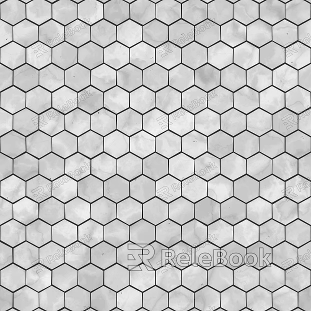 Hexagonal Brick Black Edge Geometric Floor Tile Seamless texture
