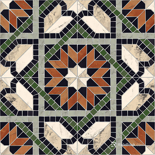 Tile green mosaic floor tile texture