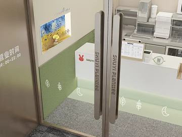 Fresh Breeze Milk Tea Shop Glass Door texture (ID:ffaeh491432)