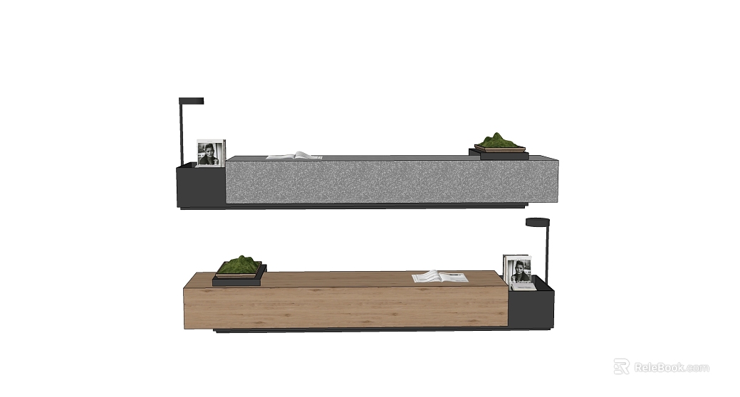 Shallow log terrazzo hanging TV cabinet texture