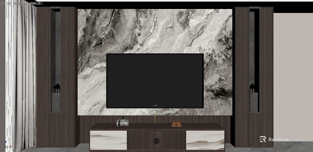 Gray landscape marble TV background wall texture