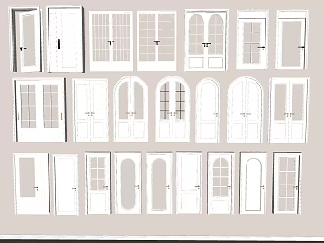 White European-style Wooden Glass Door Interior Set texture (ID:ffaeh994011)