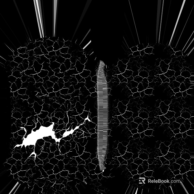 Black and white crack normal map texture