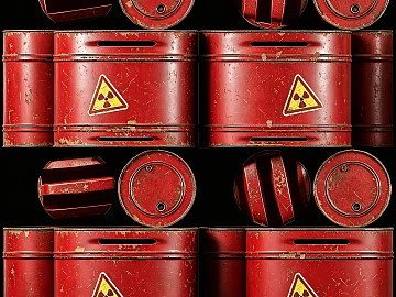 Red old metal industrial oil drum texture (ID:ffaeh589846)